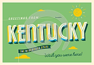 Greetings from Kentucky, USA - Touristic Postcard.