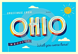 Greetings from Ohio, USA - Touristic Postcard.