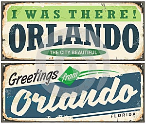 Greetings from Orlando Florida vintage signboard