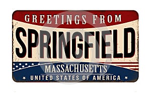 Greetings from Springfield vintage rusty metal sign