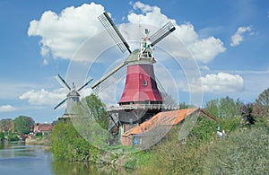 Windmills of Greetsiel,East Frisia,Germany photo