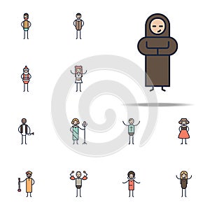 gregorian musician icon. Linear musical genres icons universal set for web and mobile photo