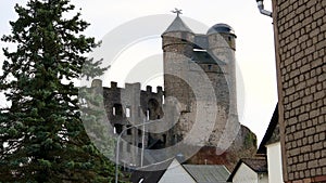 greifenstein castle ruin in germany 4k 25fps video