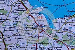 Greifswald, Germany, on a road m
