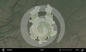 Greiz highlighted, Germany. Physical