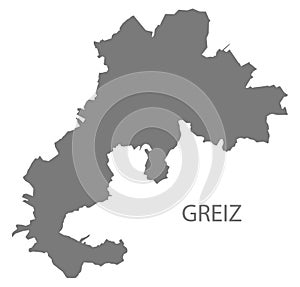 Greiz German city map grey illustration silhouette shape