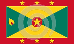 Grenada flag with official proportions and color.Genuine.Original flag of Grenada