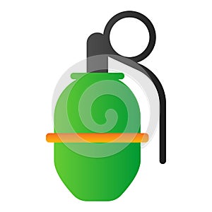 Grenade flat icon. Hand bomb vector illustration isolated on white. Weapon gradient style design, designed for web and