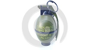 Grenade on isolated white background