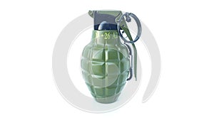 Grenade on isolated white background