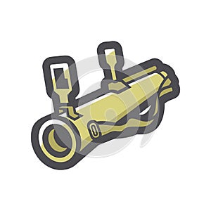 Grenade Launcher weaapon Vector icon Cartoon illustration.