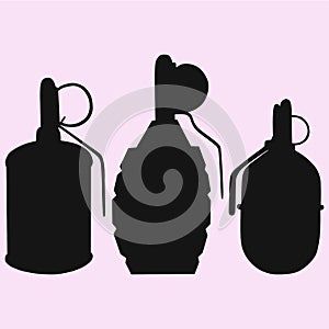 Grenade vector silhouette