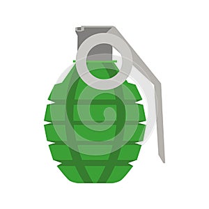 Grenade weapon bomb military vector icon army illustration. Soldier grenade combat object munition danger violence terrorism. Hand photo