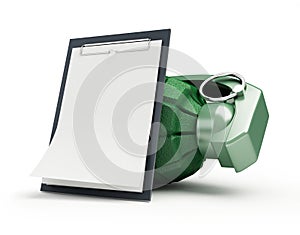 Grenade on a white background