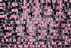 Grenadine and black squares mosaic pattern