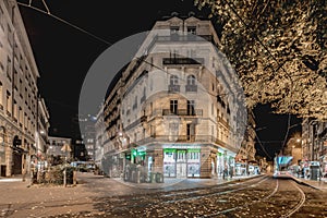 Grenoble in the night , france