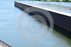 Grevenmacher, Luxembourg - 07 11 2023: Lower end of the Sluice