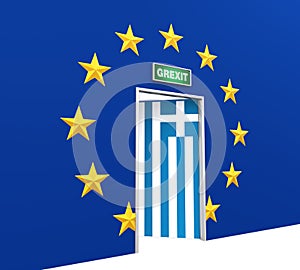 Grexit Door Illustration