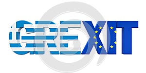 Grexit Text Isolated