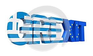 Grexit Text Isolated