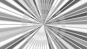 Grey abstract psychedelic ray burst background from striped rays