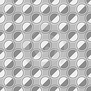 Grey abstract seamless geometrical circle pattern background