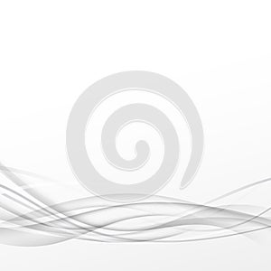 Grey abstract smooth line transparent swoosh background