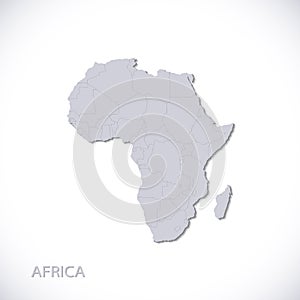 Grey Africa Map Vector Illustration