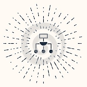 Grey Algorithm icon isolated on beige background. Algorithm symbol design from Artificial Intelligence collection