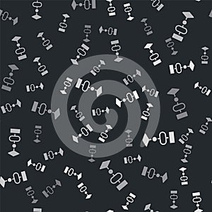 Grey Algorithm icon isolated seamless pattern on black background. Algorithm symbol design from Artificial Intelligence