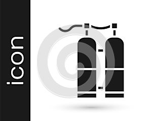Grey Aqualung icon isolated on white background. Oxygen tank for diver. Diving equipment. Extreme sport. Sport equipment