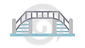 Grey Arch Bridge Icon for Infrastructural Elements, vector design Generative AI