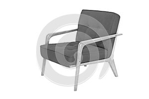 Grey armchair. Modern designer chair on white background.