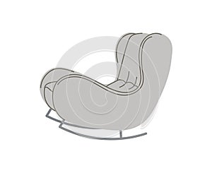 Grey armchair scandinavian isolated on white backgroundFor the interiors of rooms. Vector illustration flat style
