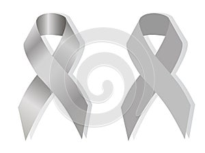 Grey awareness ribbon