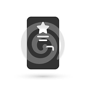 Grey Backstage icon isolated on white background. Door with a star sign. Dressing up for celebrities. Vector