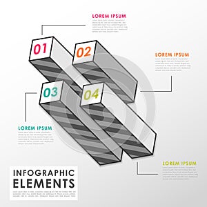 Grey bar chart infographic elements