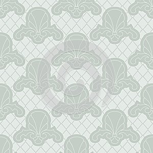 Grey Baroque Seamless Pattern Background