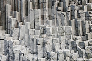 Grey basalt columns, Reynisdrangar, Iceand photo