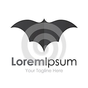 Grey batman bat open wings flying concept elements icon logo