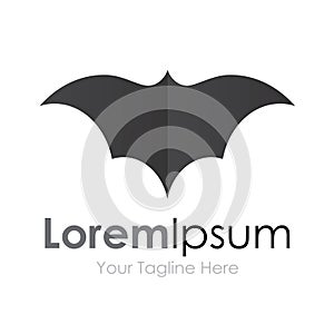 Grey batman bat open wings flying concept elements icon logo photo