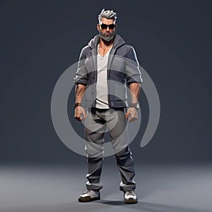 Grey Bearded Man Character For Fortnite And Gta 5