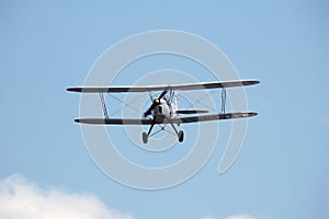 Grey biplane