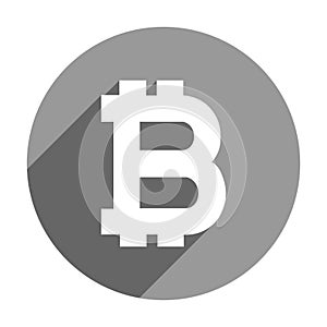 Grey Bitcoin logo, editable vector illustration