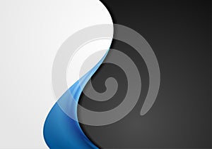 Grey black abstract background with blue wave