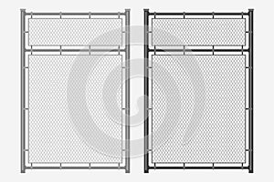 Grey and black chainlink fence