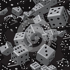 Grey Black Dice Seamless Pattern