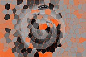 Grey and black mosaic 3d abstract design