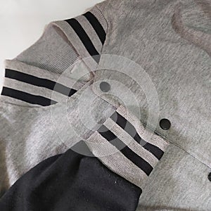 Grey and black stripes varsity jacket