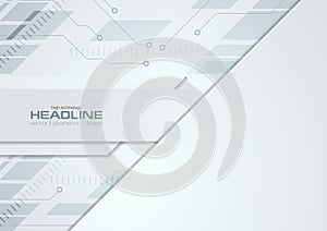 Grey blue abstract paper technology background